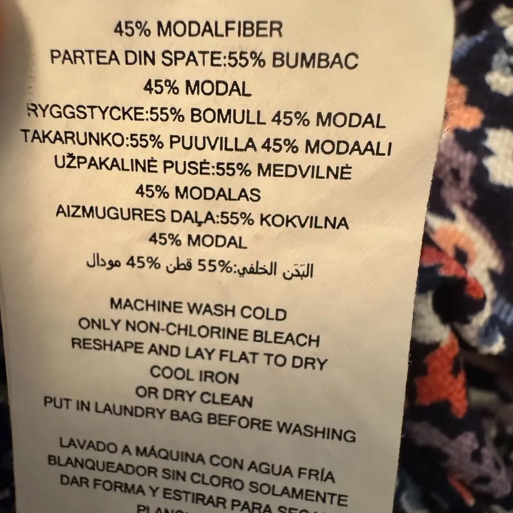 Michael Kors Navy Floral Side Tie Top Cotton Modal Plus Size 2X